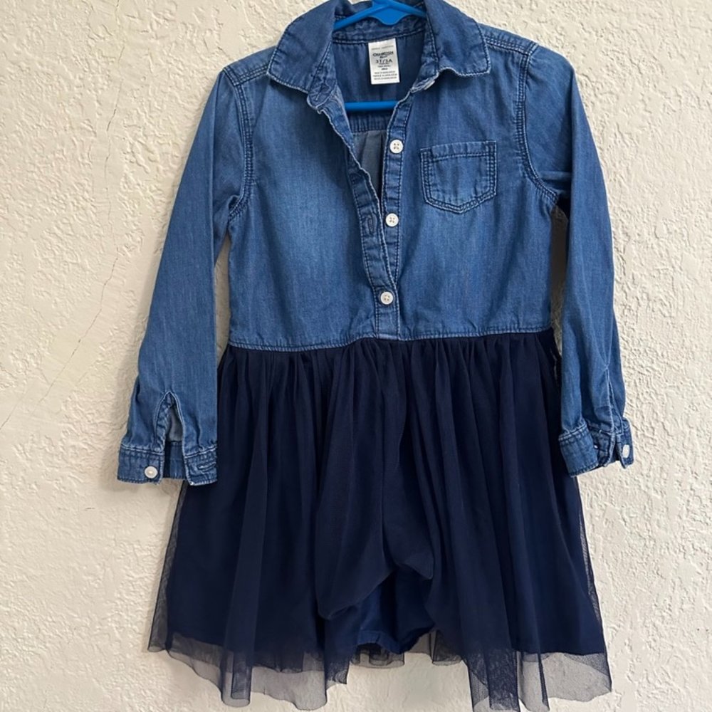 Carter's denim chambray and tulle dress 3T